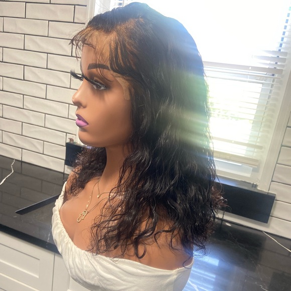 Human hair lace front wig - 16” in length: Mongolian deep curly - Picture 6 of 8